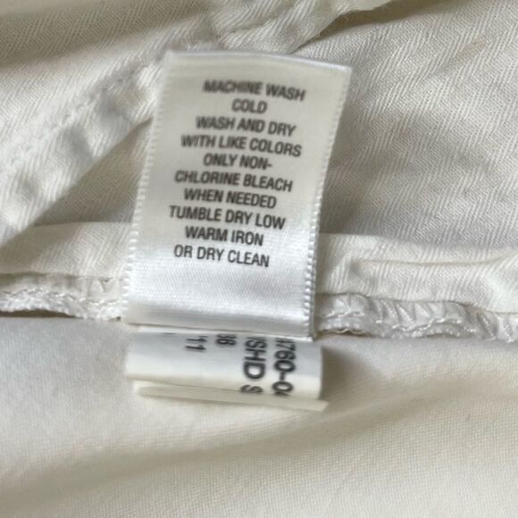 Banana Republic Stretch Washed Satin Crop Off White Cream Pants Women Size 10 - Picture 9 of 15